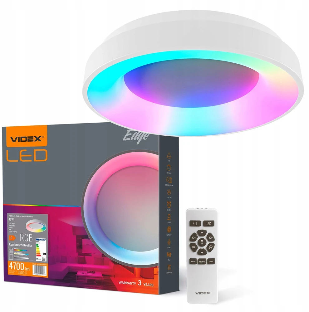 Lubinis šviestuvas RGB LED 72W Videx