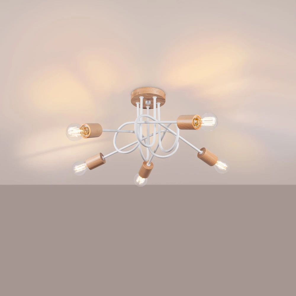 Lubinis šviestuvas Sollux Lighting Šviestuvas EMBER 5 baltas
