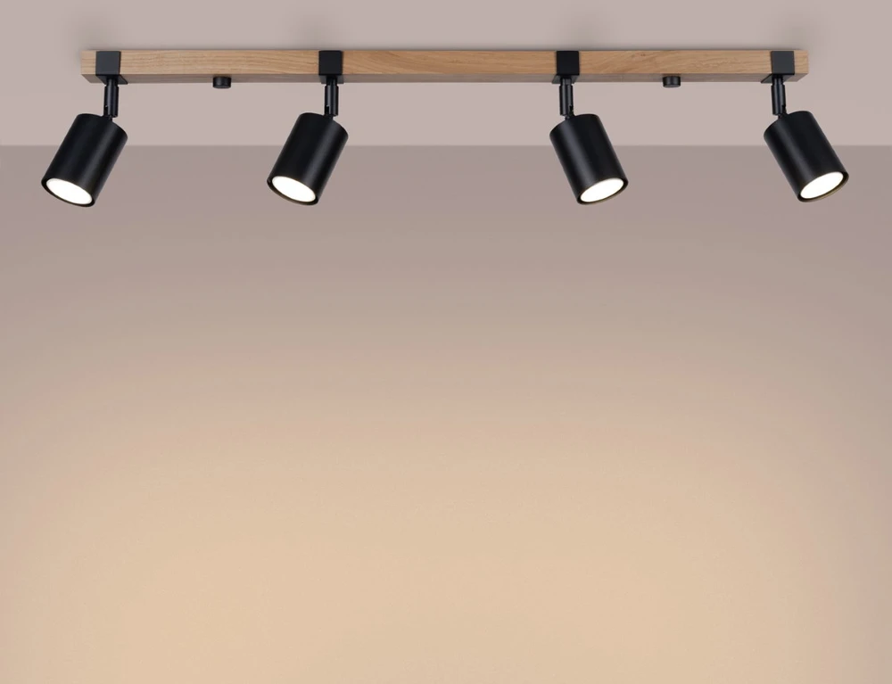 Sollux Lighting Lubinis šviestuvas FAGER 4L juodas