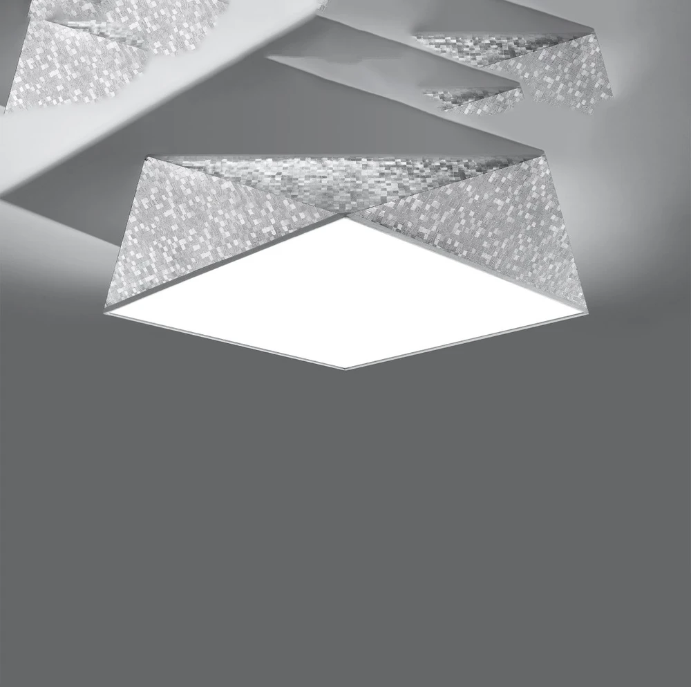 Lubinis šviestuvas Sollux Lighting Sollux Plafonas HEXA 45 sidabro
