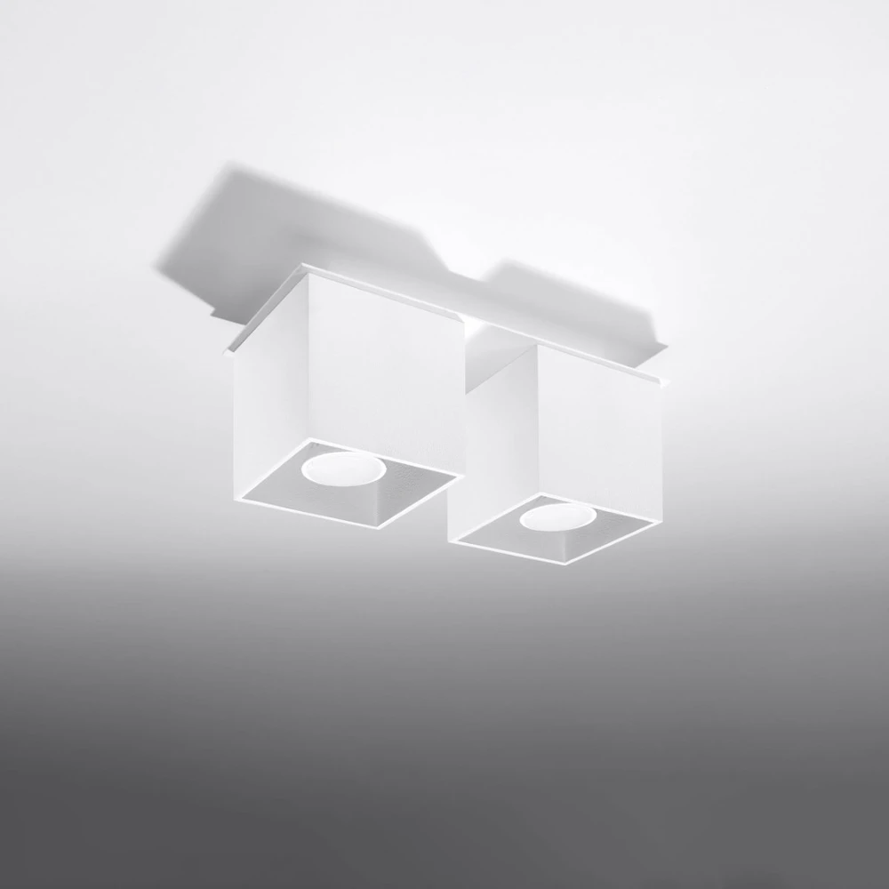 Lubinis šviestuvas Sollux Plafonas QUAD 2 baltas
