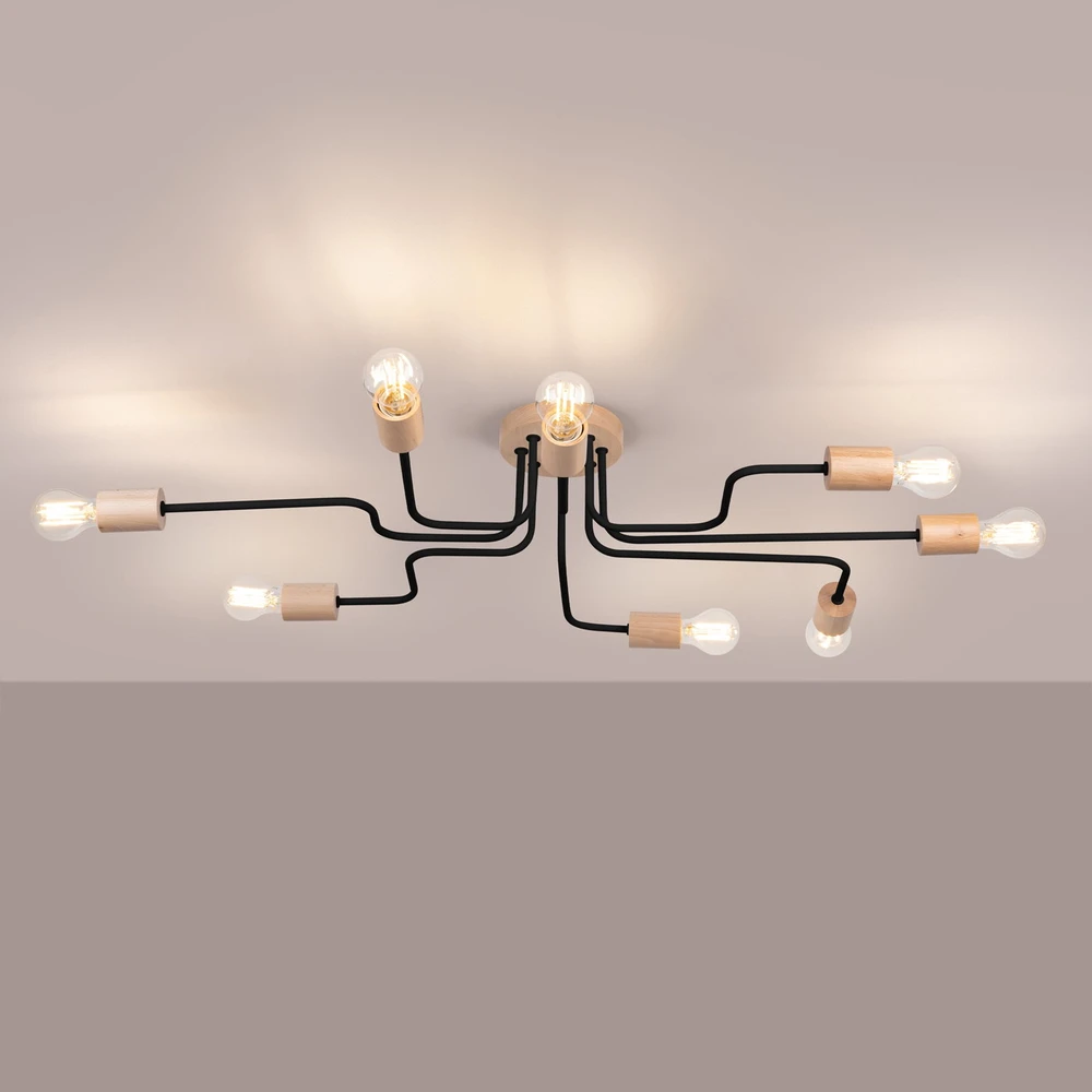 Lubinis šviestuvas Sollux Lighting Šviestuvas TIMBO 8 juodas