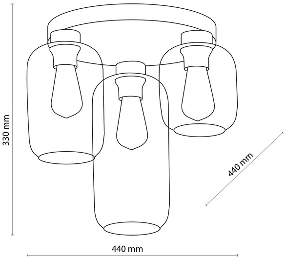 Lubinis šviestuvas TK LIGHTING MARCO 3318, 3 × 60 W, E27