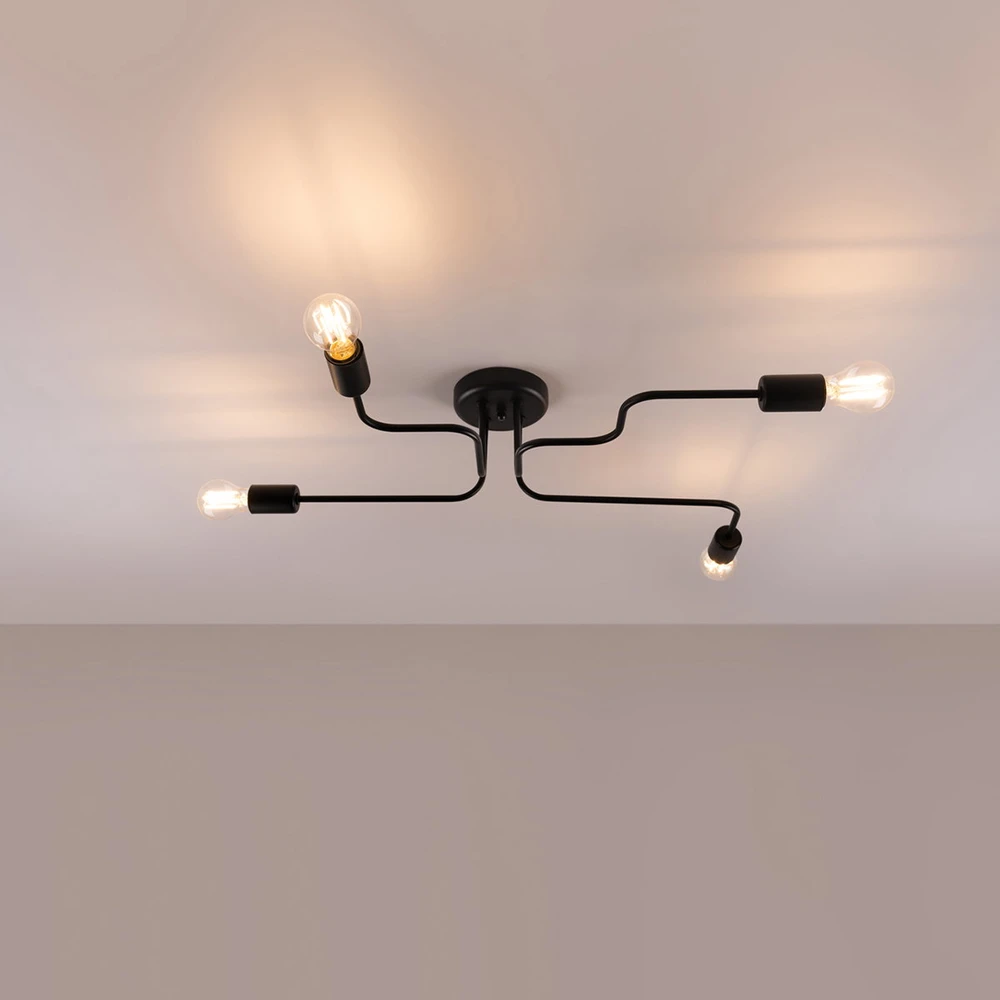 Lubinis šviestuvas Sollux Lighting Šviestuvas VECTOR 4 juodas
