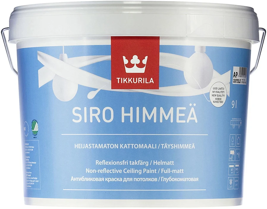 Lubų dažai TIKKURILA SIRO HIMMEA, visiškai matiniai, baltos sp., AP bazė, 900 ml