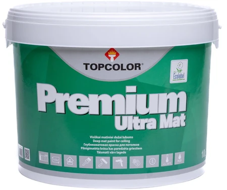 Dažai luboms ir sienoms TOPCOLOR PREMIUM ULTRA MAT, A bazė, 1 l