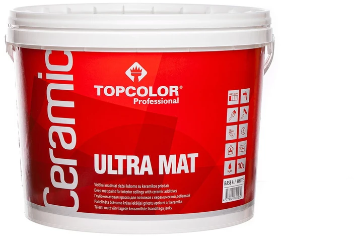 Dažai luboms ir sienoms TOPCOLOR PREMIUM ULTRA MAT, A bazė, 1 l