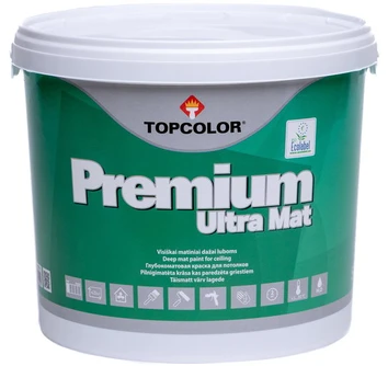 Dažai luboms ir sienoms TOPCOLOR PREMIUM ULTRA MAT, A bazė, 1 l