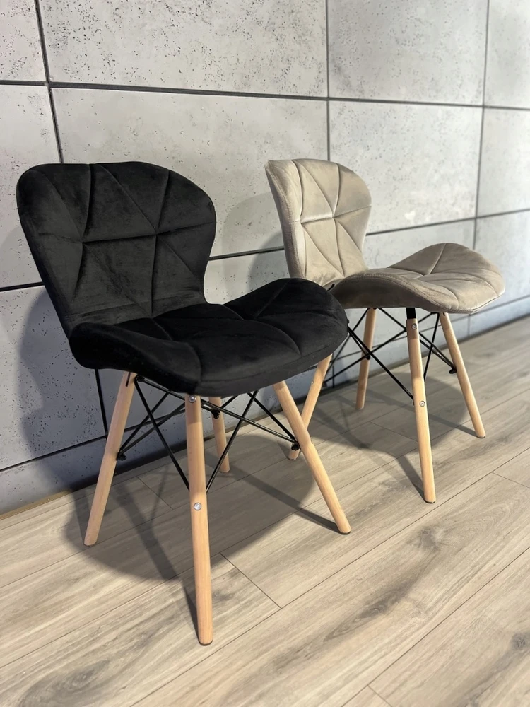 Lugano Modernus juodas "velvet" stalas valgomasis virtuvės krėslas