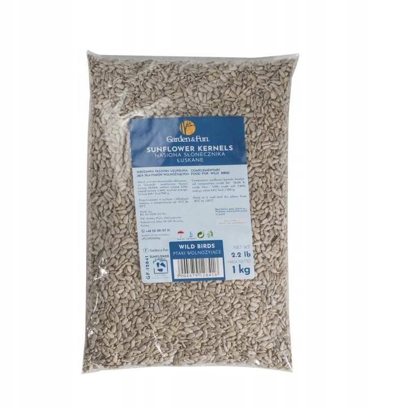 Garden&Fun Lukštentos saulėgrąžų sėklos laukiniams paukščiams 1kg GF-12841