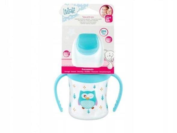 Lulabi Owl puodelis 120 ml mėlynas