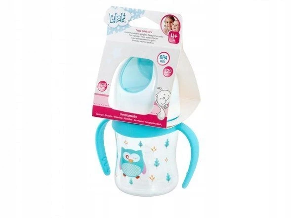 Lulabi Owl puodelis 120 ml mėlynas