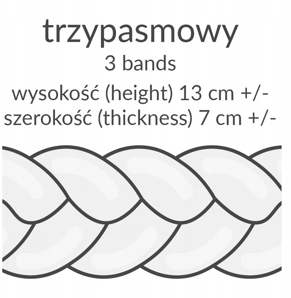 Lulumi Ochraniacz Warkocz do łóżeczka 200 cm Kreminė Light beige