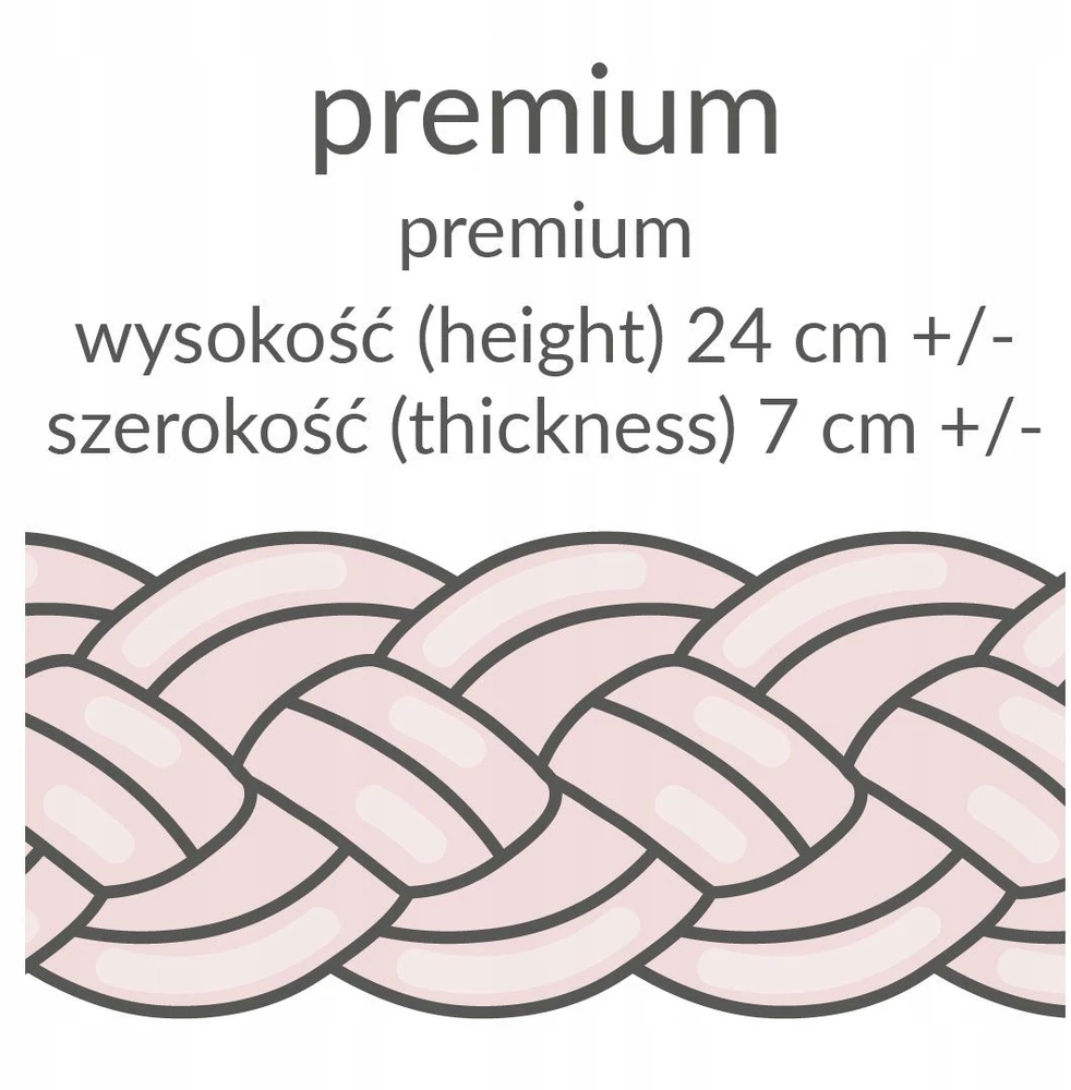 Lulumi Warkocz ochraniacz do łóżeczka Premium 200 cm Kreminis