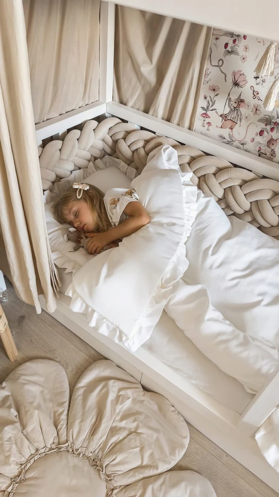 Lulumi Warkocz ochraniacz do łóżeczka Premium 200 cm Kreminis