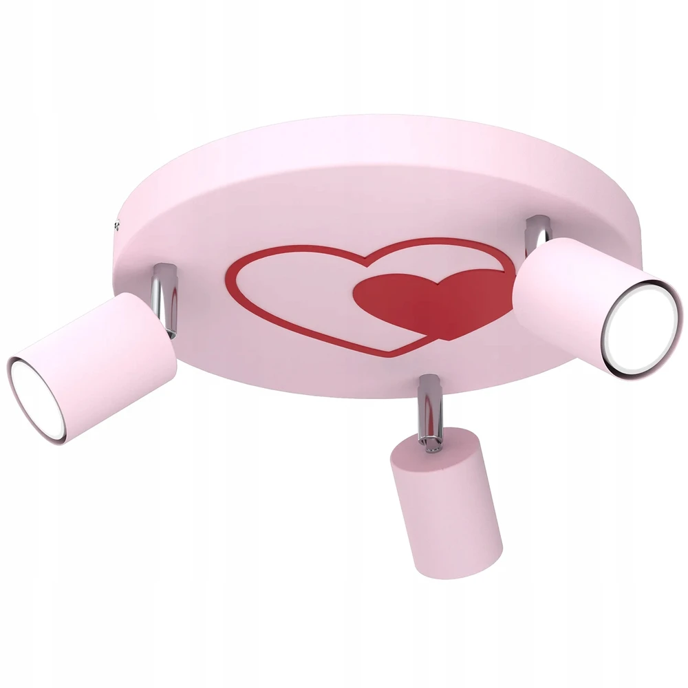 Luminex Lampa Sufitowa FUN Rožinė 3xGU10 Serce Do Pokoju Dziecka