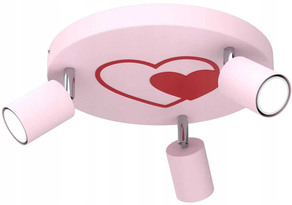 Luminex Lampa Sufitowa FUN Rožinė 3xGU10 Serce Do Pokoju Dziecka