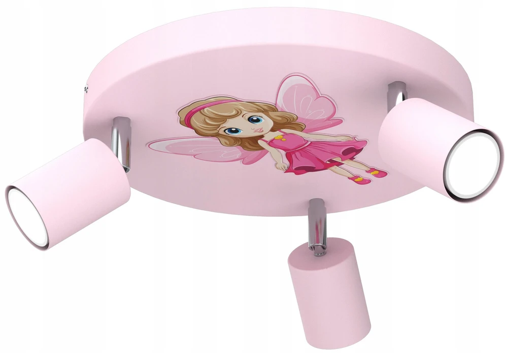 Luminex Lampa Sufitowa FUN Rožinė 3xGU10 Fėja Do Pokoju Dziecka