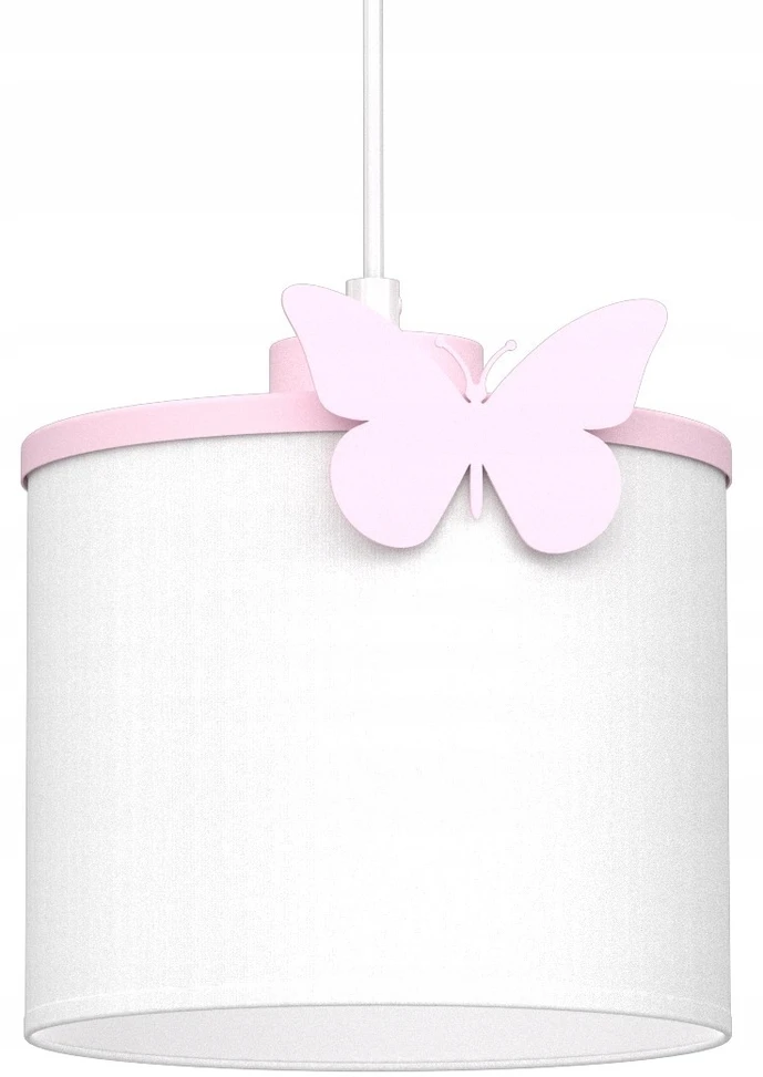 Luminex Lampa Wisząca SWEET Rožinė Baltas Abażur do pokoju dziecka dziewczynki motyl