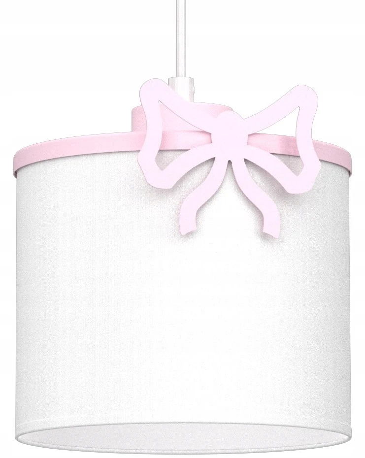 Luminex Lampa Wisząca SWEET Rožinė Baltas Abażur su kokardką pokój dziewczynki