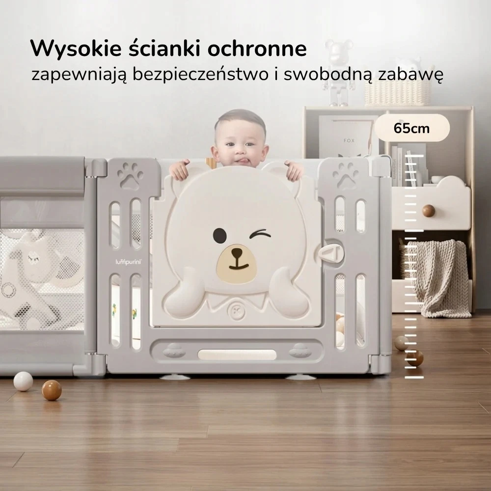Lumpurini KOJEC DLA DZIECKA NIEMOWLĄT 150X180 BEZPIECZNY BASEN Žaidimų aikštelė Z DRZWIAMI