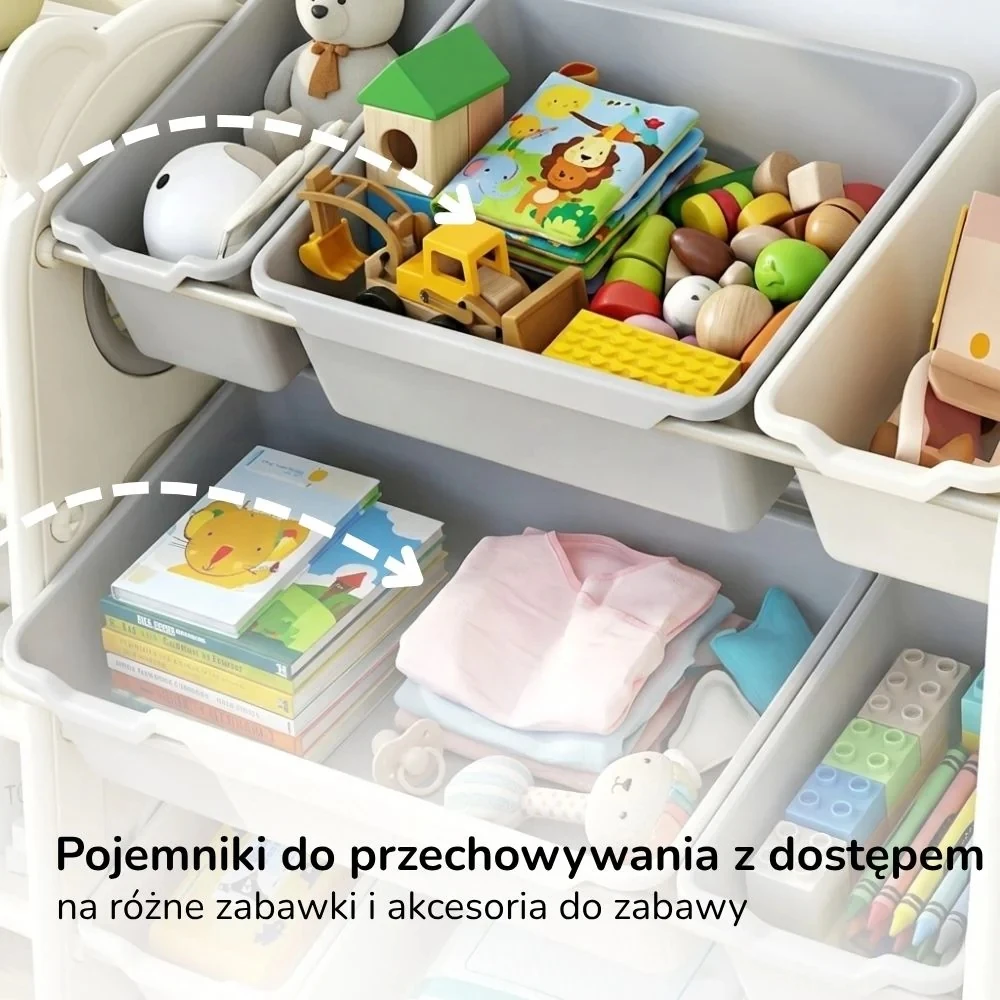 Lumpurini REGAŁ POJEMNIKI PLASTIKOWE DUŻY ORGANIZER NA ZABAWKI MEBLE DLA DZIECI