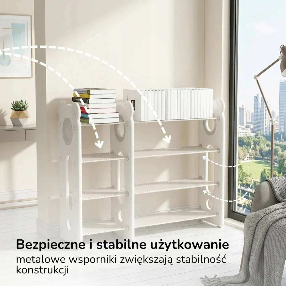 Lumpurini REGAŁ POJEMNIKI PLASTIKOWE DUŻY ORGANIZER NA ZABAWKI MEBLE DLA DZIECI