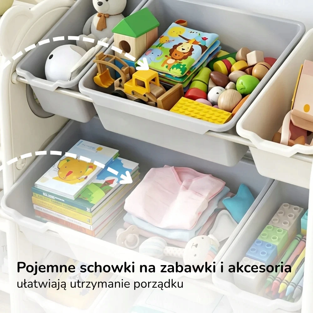Lumpurini REGAŁ POJEMNIKI PLASTIKOWE DUŻY ORGANIZER NA ZABAWKI MEBLE DLA DZIECI
