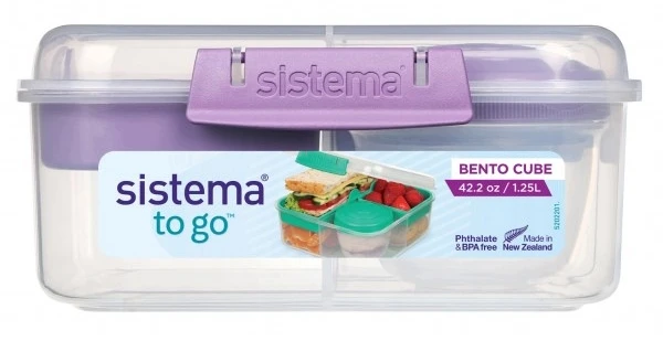 Lunch konteineris Bento Cube 1,25l SISTEMA bez BPA violetinė