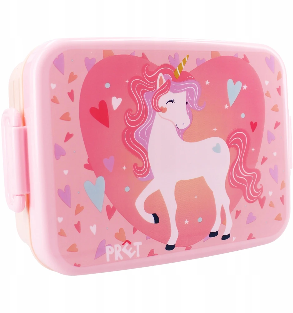 LUNCHBOX ŚNIADANIÓWKA JEDNOROŻEC SERCA RÓŻOWE UNICORN HEART Rožinis PRET