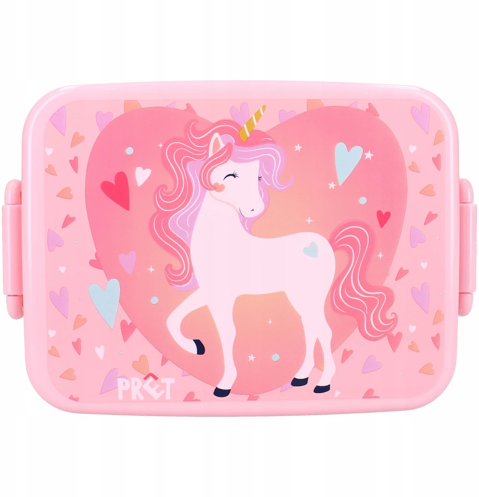 LUNCHBOX ŚNIADANIÓWKA JEDNOROŻEC SERCA RÓŻOWE UNICORN HEART Rožinis PRET