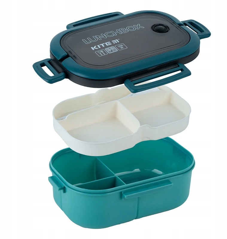 Lunchbox su przegródkami 3 komorowy śniadaniówka ze sztućcami 1200ml KITE
