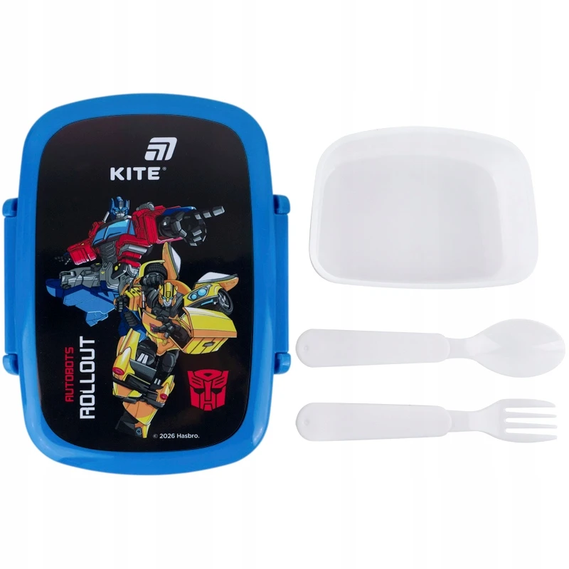 Lunchbox ze sztućcami dla chłopców 750 ml do szkoły Transformers Kite