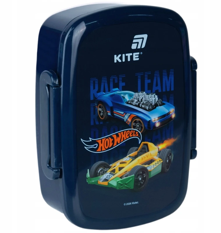 Lunchbox ze sztućcami dla chłopców Hot Wheels su wyposażeniem 750 ml Kite