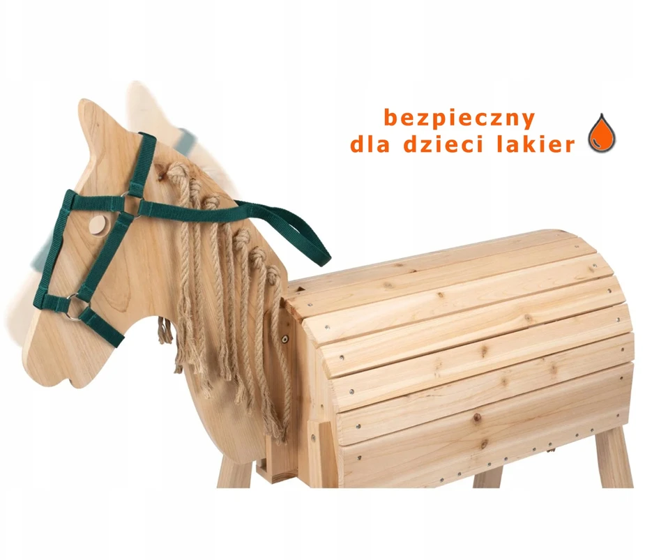 Lupilu Medinis sodo arkliukas vaikiškas, 100 cm, kilnojama galva, DIDELIS GARVĖLĖ