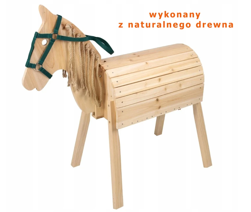 Lupilu Medinis sodo arkliukas vaikiškas, 100 cm, kilnojama galva, DIDELIS GARVĖLĖ