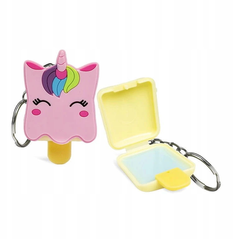Lūpų balzamas su raktų pakabuku vaikams Martinelia Unicorn, 1 vnt., įvairių spalvų