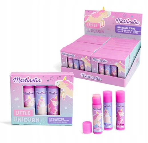 Lūpų balzamų rinkinys vaikams Little Unicorn Lip Trio Martinelia 1 vnt