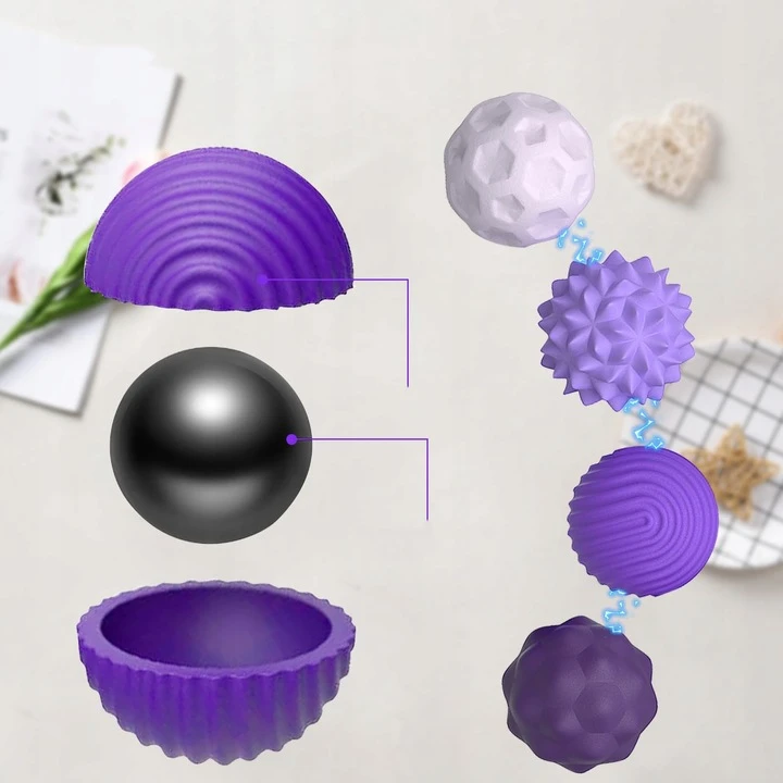 Luxma MAGNETINIAI ANTISRESO SILIKONINIAI KAMULIUKAI RELAX FUN Violetinė 8 vnt.