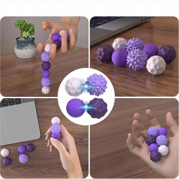 Luxma MAGNETINIAI ANTISRESO SILIKONINIAI KAMULIUKAI RELAX FUN Violetinė 8 vnt.