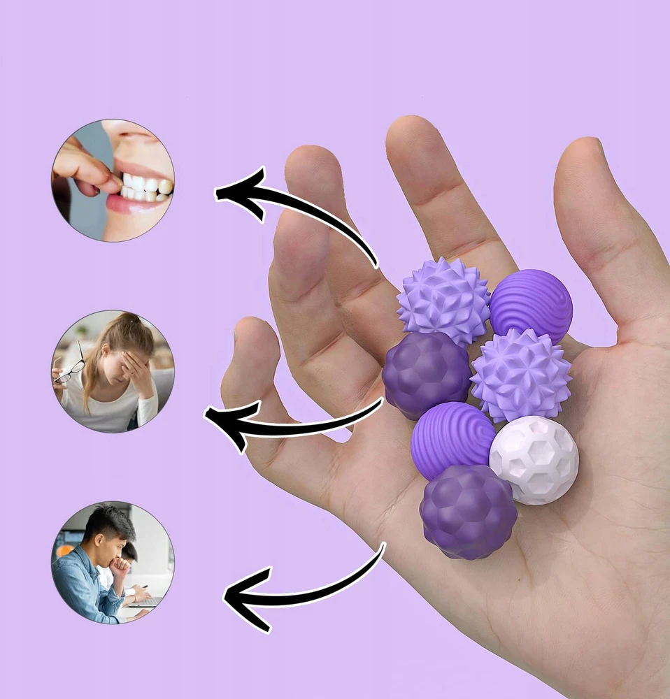 Luxma MAGNETINIAI ANTISRESO SILIKONINIAI KAMULIUKAI RELAX FUN Violetinė 8 vnt.