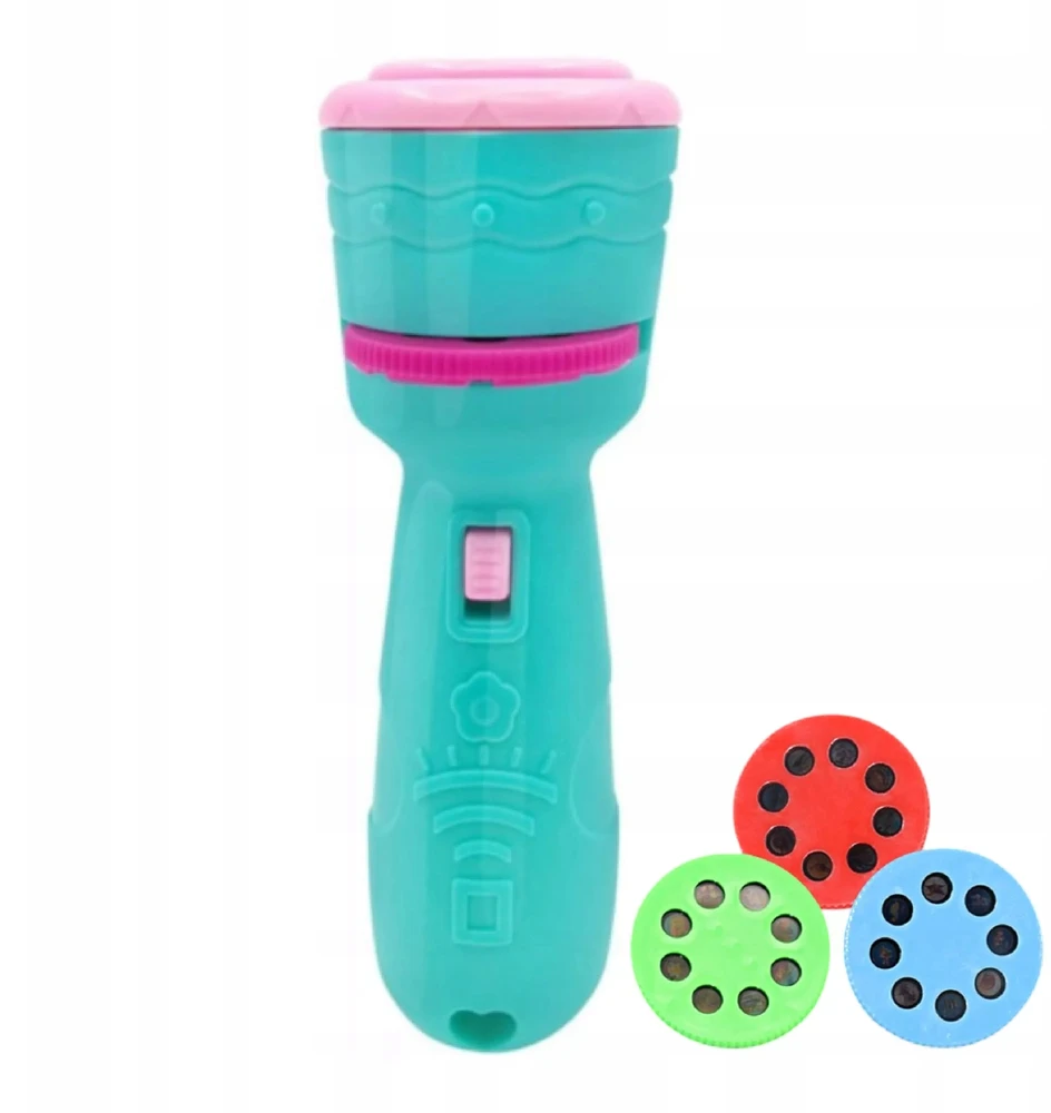 Luxma Mini 2in1 rankinis projektorius, mėlynas žibintuvėlis vaikams