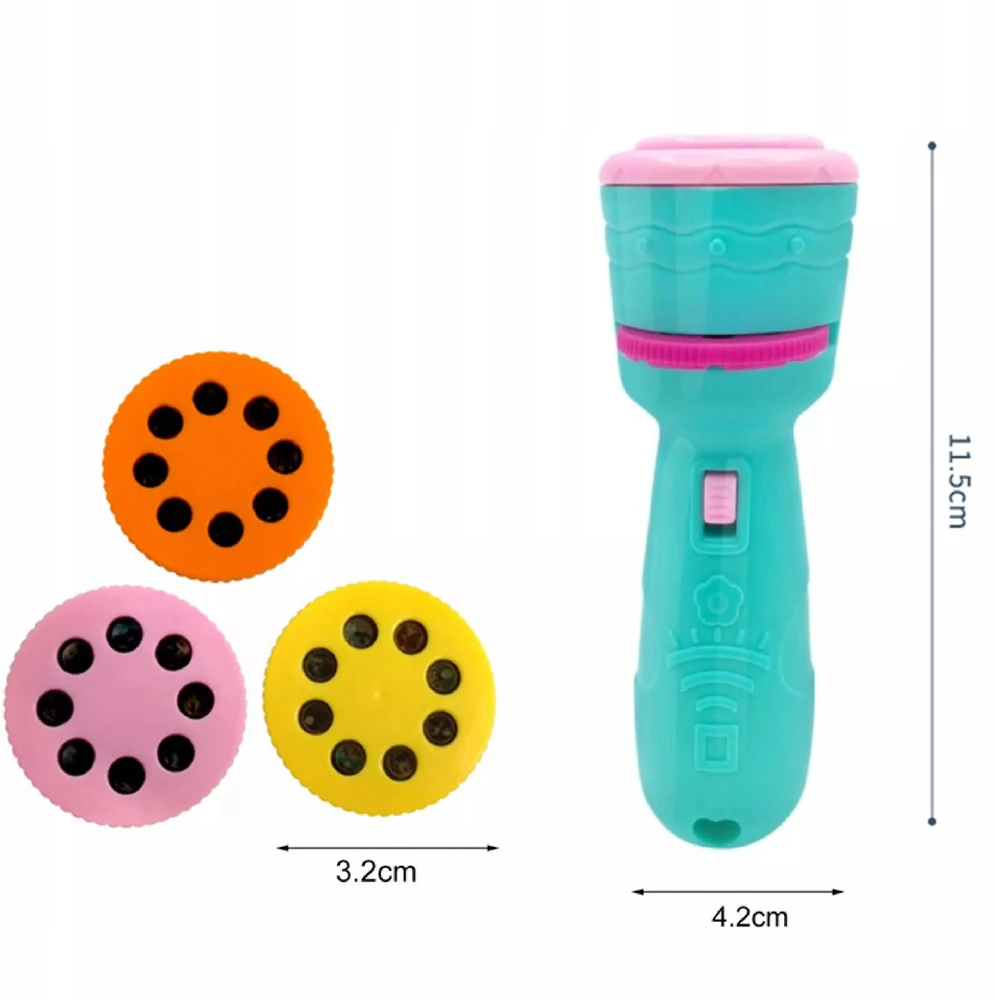 Luxma Mini 2in1 rankinis projektorius, mėlynas žibintuvėlis vaikams