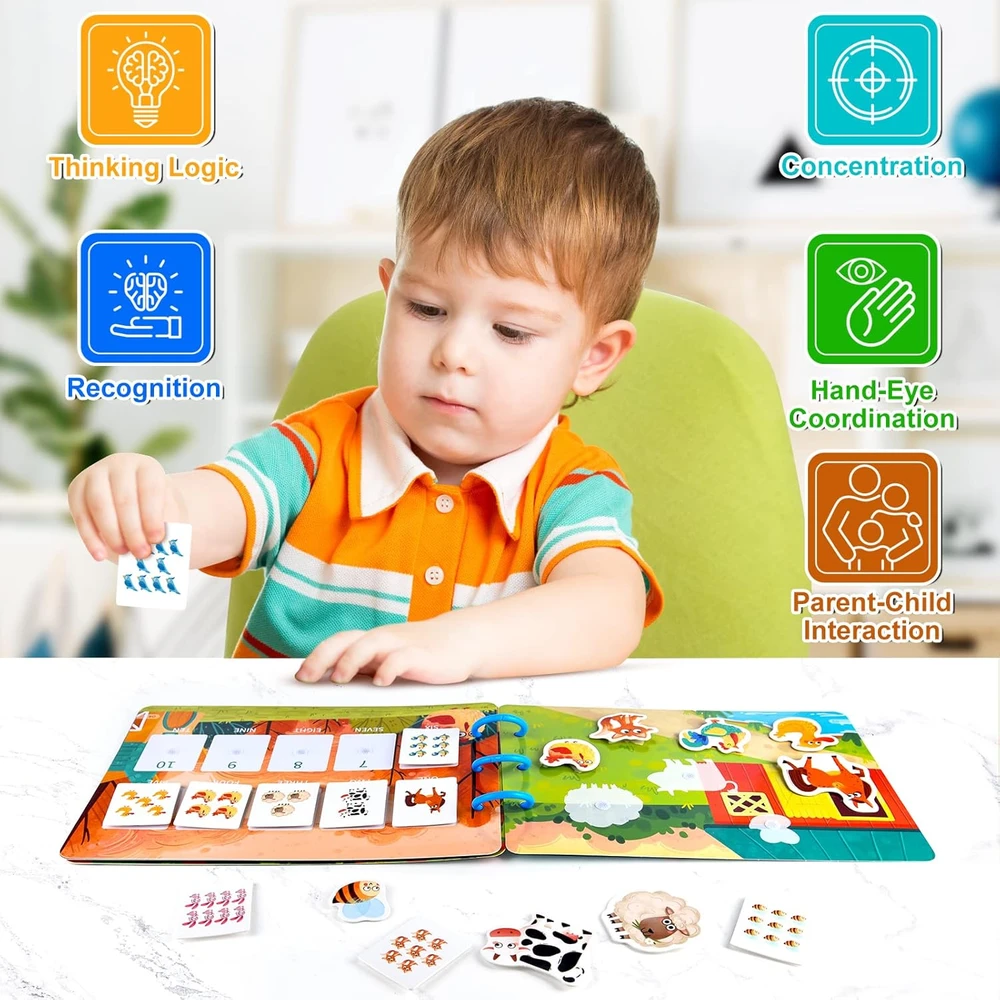 Luxma Montessori knyga Velcro farm DIY Edukacinis ir kūrybinis vaikams