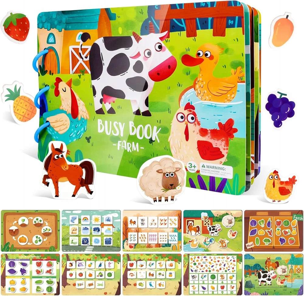 Luxma Montessori knyga Velcro farm DIY Edukacinis ir kūrybinis vaikams