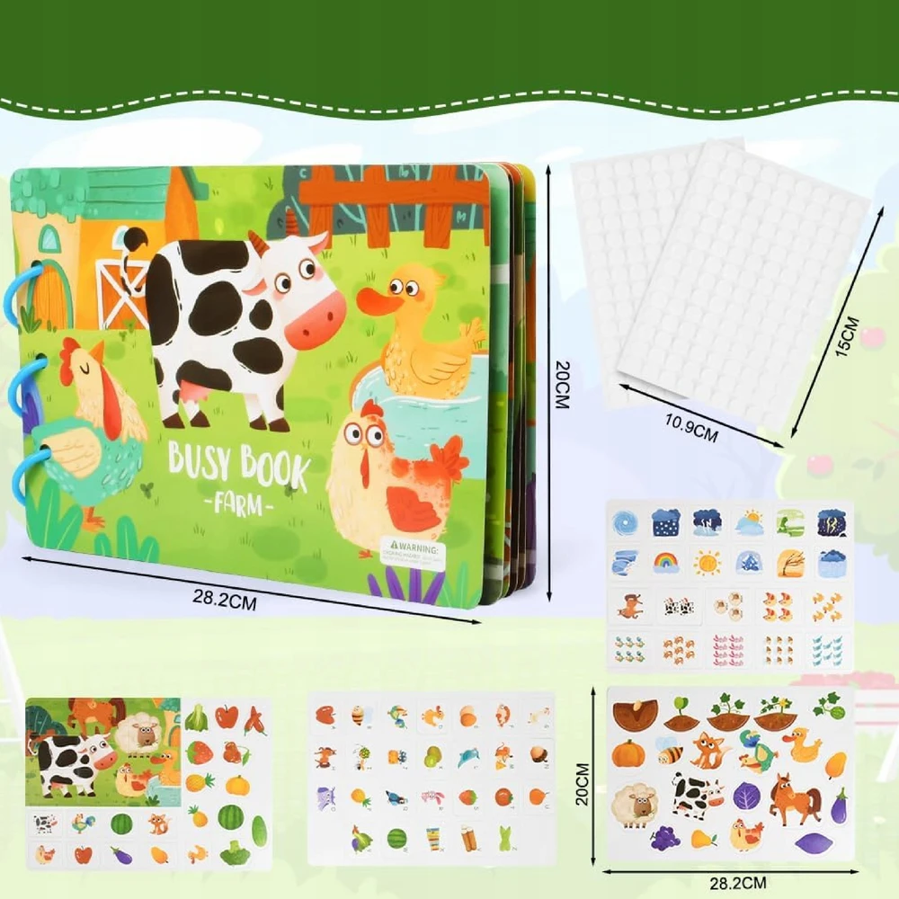 Luxma Montessori knyga Velcro farm DIY Edukacinis ir kūrybinis vaikams