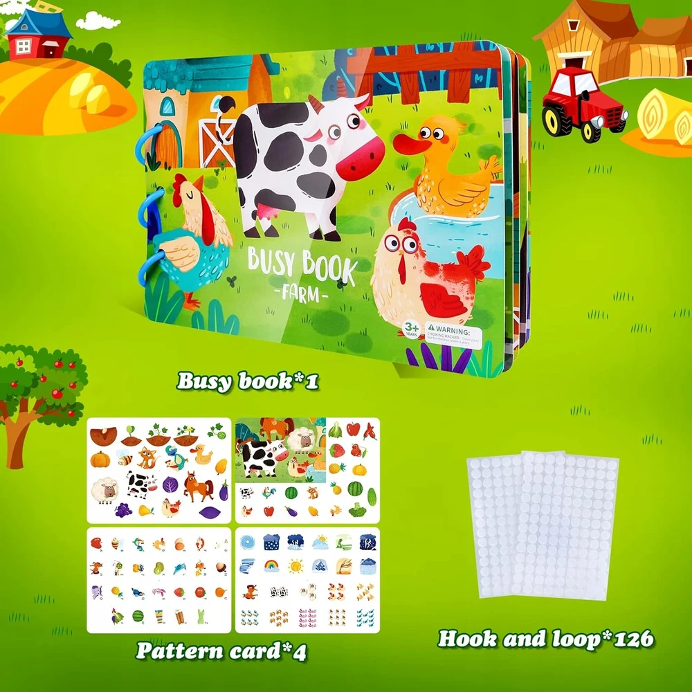 Luxma Montessori knyga Velcro farm DIY Edukacinis ir kūrybinis vaikams