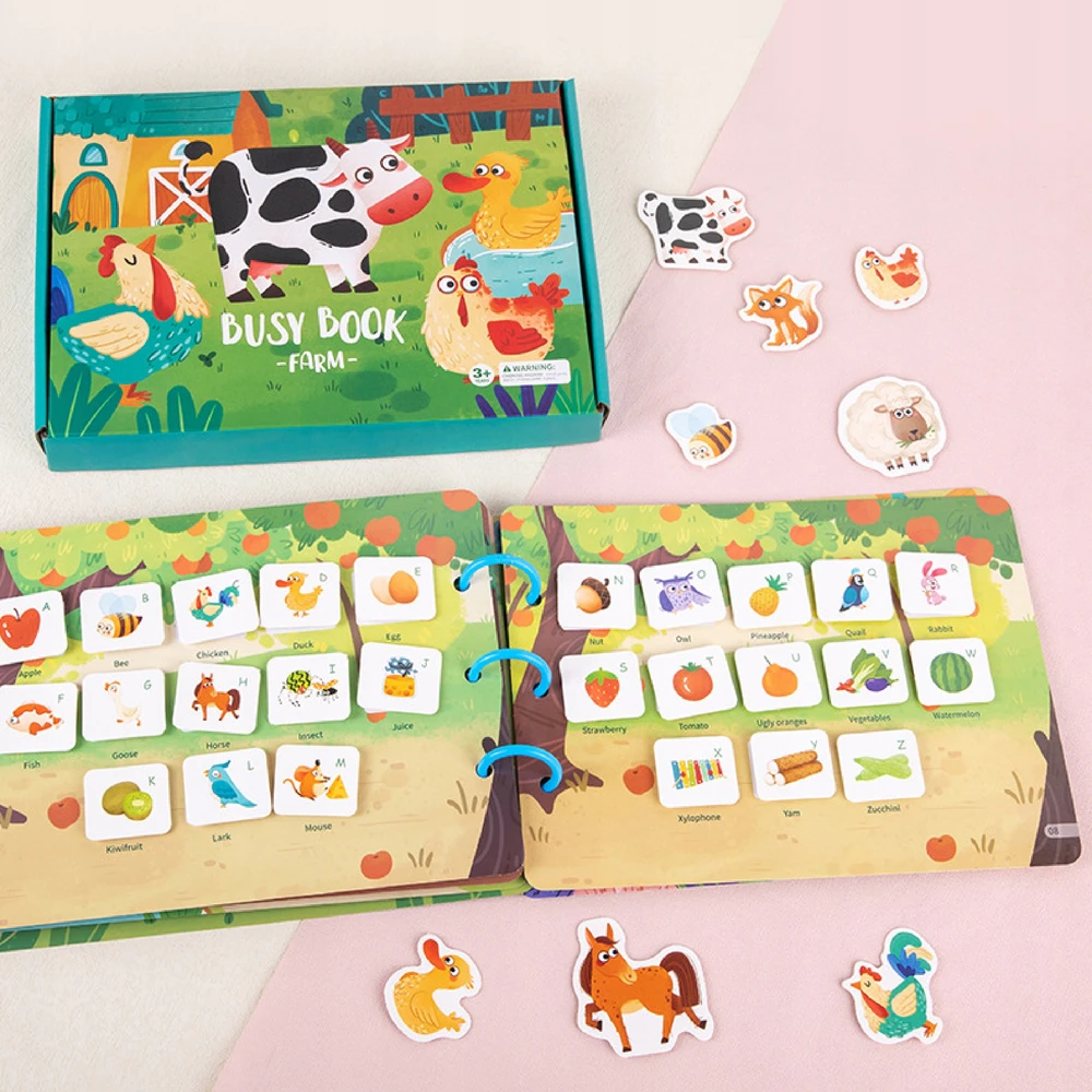 Luxma Montessori knyga Velcro farm DIY Edukacinis ir kūrybinis vaikams