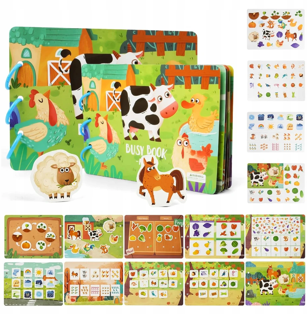 Luxma Montessori knyga Velcro farm DIY Edukacinis ir kūrybinis vaikams