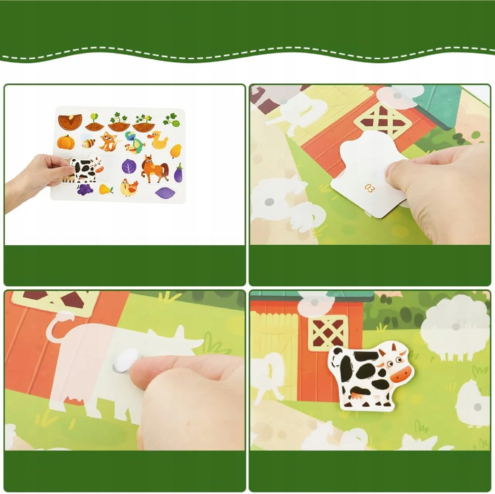 Luxma Montessori knyga Velcro farm DIY Edukacinis ir kūrybinis vaikams